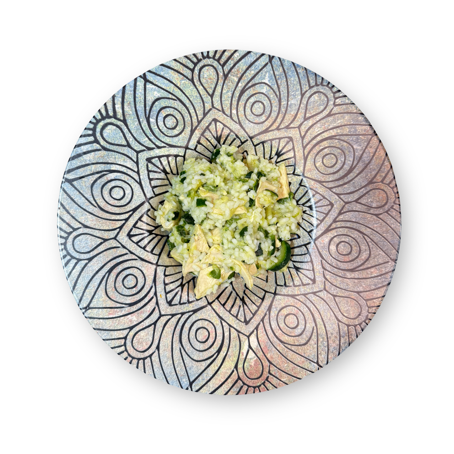 Riso con petto di pollo e zucchine