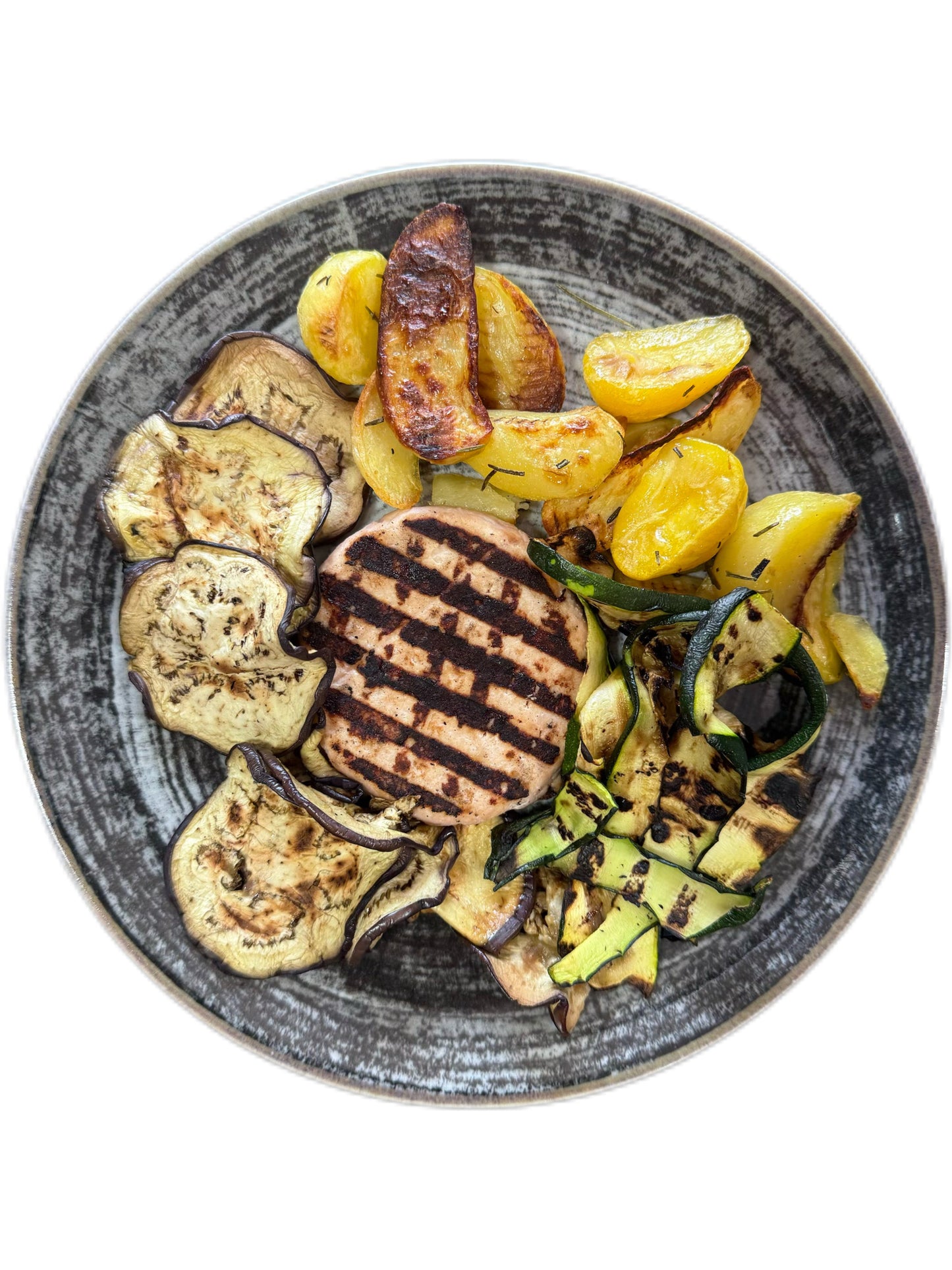 Hamburger di tacchino,Melanzane,Zucchine e Patate Grill